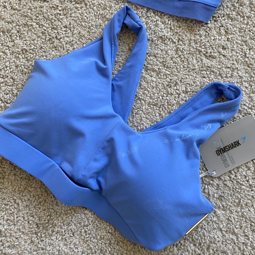 NWT Whitney X Gymshark Beautiful Blue Sports Bra M